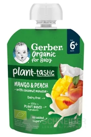 Gerber Bio-Fruchtgummi im Beutel: Mango, Pfirsich, Kokosnuss