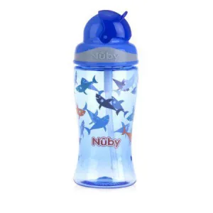 Nuby Auslaufsicherer Becher mit faltbarem Strohhalm