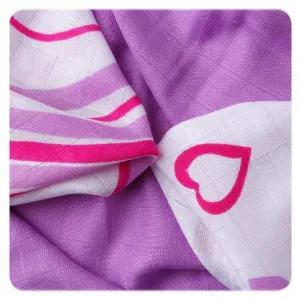 XKKO Bambusservietten 30x30 Hearts&amp;Waves Lilac MIX (9 Stück)