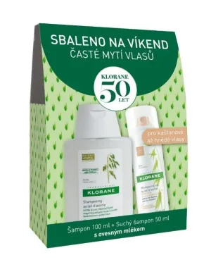 Klorane Shampoo Hafer 100 ml + Trockenshampoo Hafer braunes Haar 50 ml