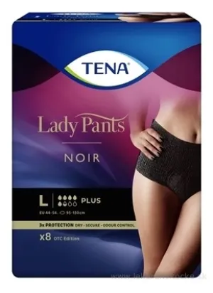 INKONTINENZHOSE TENA LADY PANTS PLUS L NOIR 82,6X81 CM, SAUGFÄHIG 1010 ML, HÜFTE 95-130 CM, 8 STÜCK