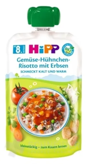 HiPP BIO Gemüserisotto, Hähnchen mit Erbsen