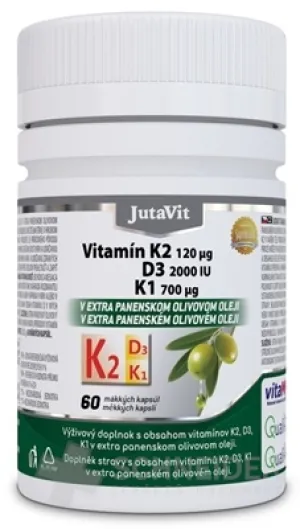 JutaVit Vitamin K2 120 µg, D3 2000 IE, K1 700 µg