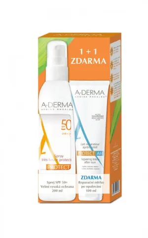A-Derma Protect Spray SPF 50+ 200 ml + Reparaturmilch nach dem Bräunen 100 ml