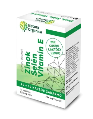 Natura Organica Zink 15 mg, Selen 50 mg, Vitamin E 73,5 mg 30tbl