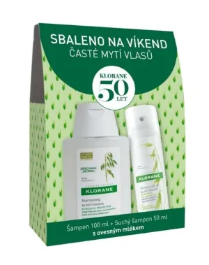 Klorane Shampoo Hafer 100 ml + Trockenshampoo Hafer 50 ml