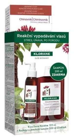 Klorane Force Keratinkonzentrat gegen Haarausfall 125 ml + Shampoo mit Chinin 200 ml