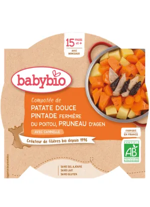 BabyBIO Süßkartoffeln mit Meerschweinchenfleisch und Pflaumen