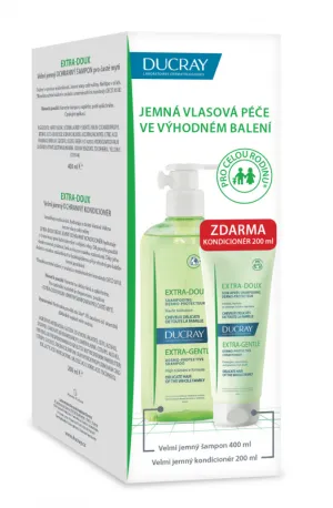 Ducray Extra-Doux sehr sanftes schützendes Shampoo 400 ml + Ducray Extra-Doux sehr sanfter schützender Conditioner 200 ml