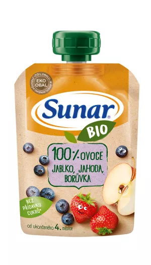 Sunar BIO Beutel Apfel, Erdbeere, Heidelbeere