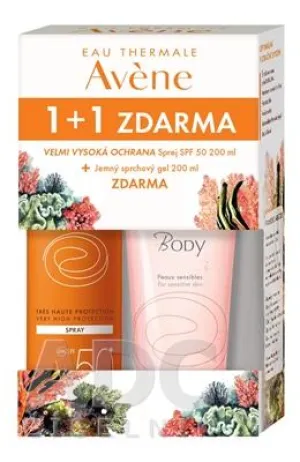 Avene Spray SPF50+ 200 ml + Körperduschgel 200 ml