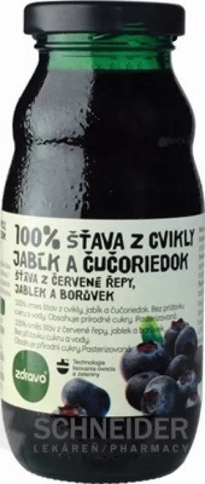 gesunder 100 % RÜBEN-, APFEL- UND HEIDELBEERSAFT