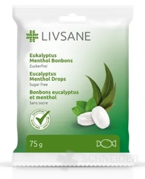 LIVSANE Bylinné Lutschpastille Menthol, Eukalyptus
