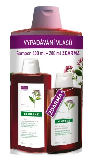 Klorane Shampoo Chinin 400 ml + 200 ml KOSTENLOS