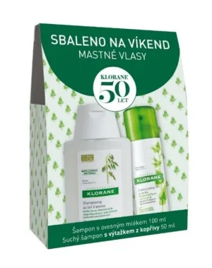 Klorane Shampoo Hafer 100 ml + Trockenshampoo mit Brennnesselextrakt 50 ml