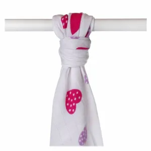 XKKO BMB Bambushandtuch Hearts&amp;Waves Lilac Hearts, 90x100, (1Stk)