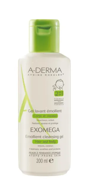 A-Derma Exomega Weichmachendes Waschgel 2 in 1, 200 ml